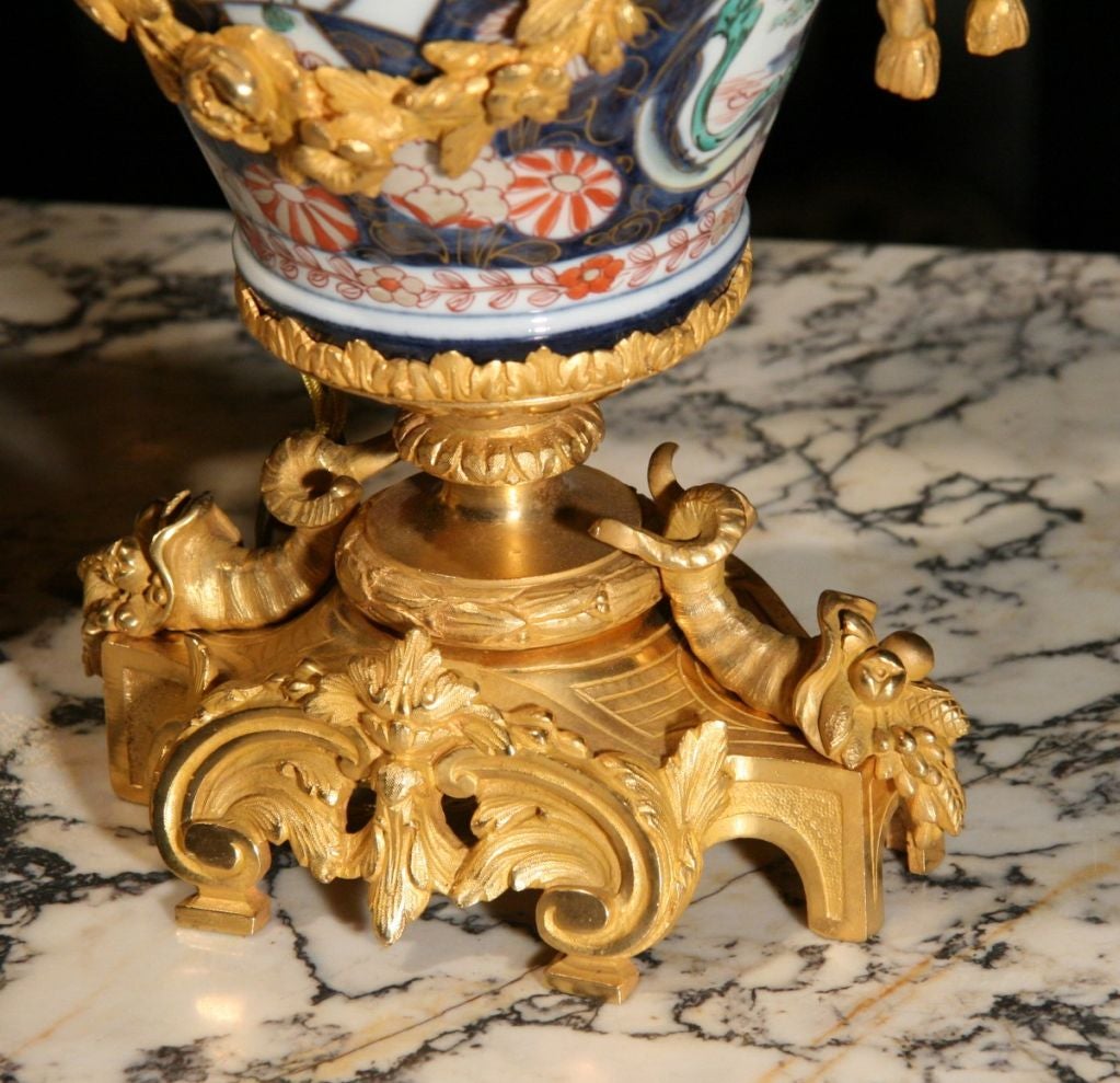 Pair of candelabras in Imari Porcelain