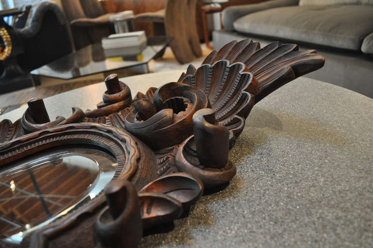 20th Century Carved Walnut Mirror 1