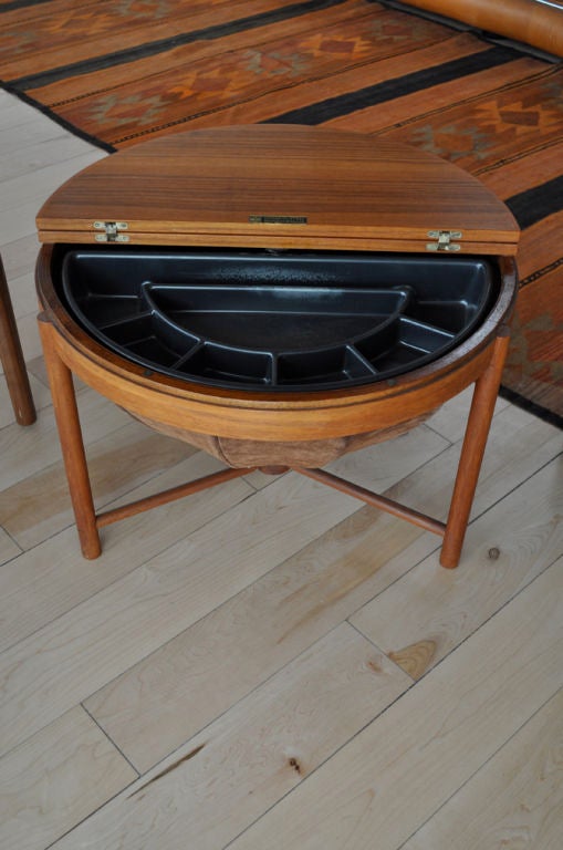 Contemporary 1960's Teak Sewing Table by Rastad Og Relling
