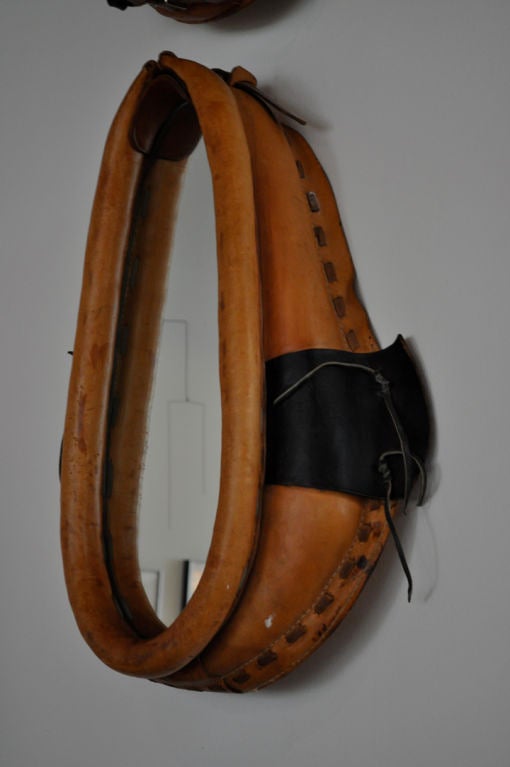 Vintage American Collar Saddle Mirror For Sale at 1stdibs