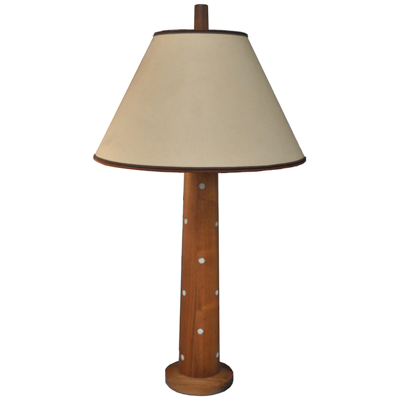 Mid-Century Modern Danish Wood and Ceramic Lamp