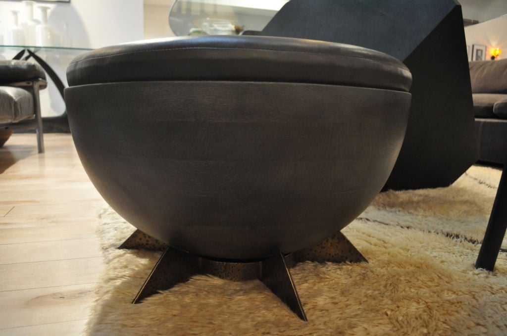 Pilluelo ottoman from the in house Siglo Moderno furniture collection. This piece was inspired by the sea urchin. The name 
