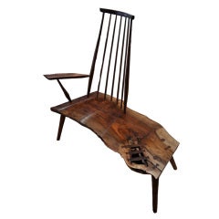 Walnut Slab Bench by Richard Patterson