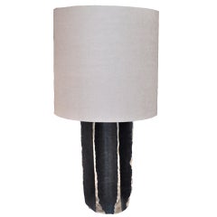 Lamb Leather and Ceramic Table Lamp by GS