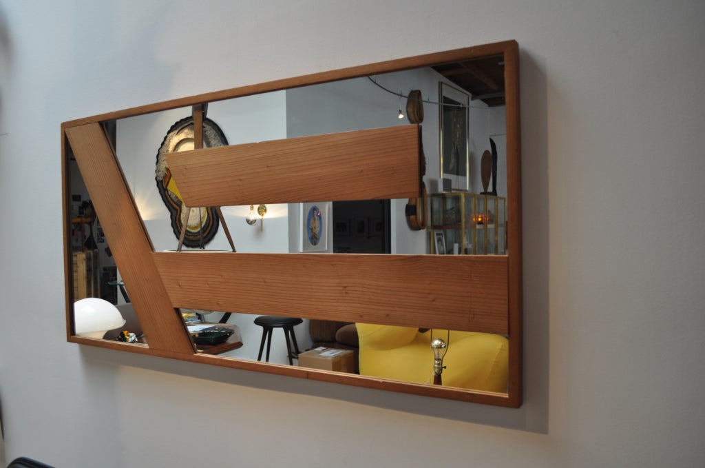 1970's Wood Mirror