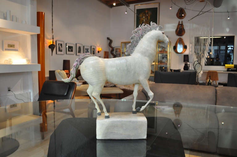 Mid-Century Modern Mid Century Ceramic Horse Sculpture