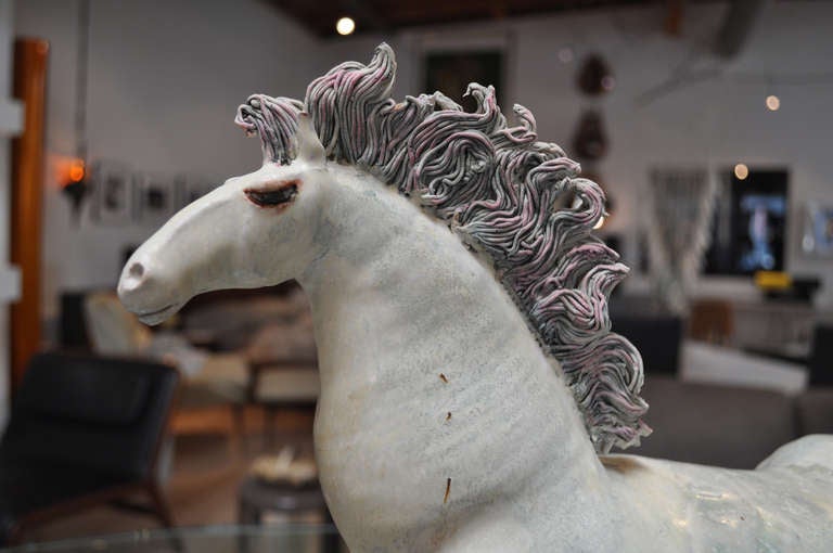Mid-20th Century Mid Century Ceramic Horse Sculpture