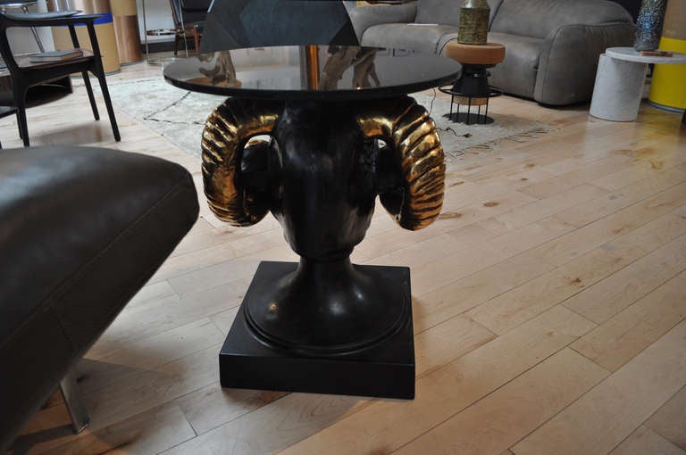 Late 20th Century Pair of Neoclassical Style Ram Head Side Tables