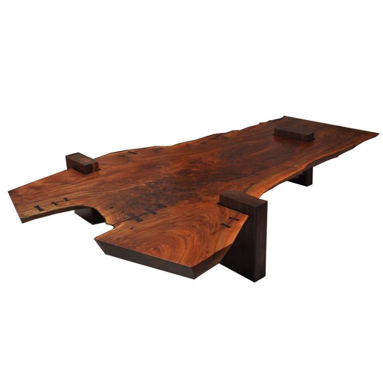 Large Scale Walnut Slab Coffee Table by Richard Patterson at 1stDibs