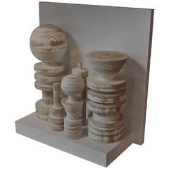 "White Forms" Wooden Sculpture 12