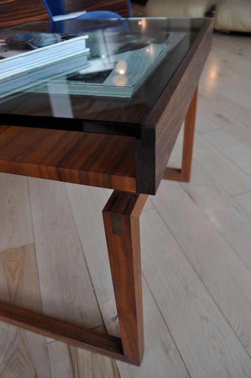 Walnut Aire End/Side Table by Jorge L. Cruzata for Siglo Moderno For Sale