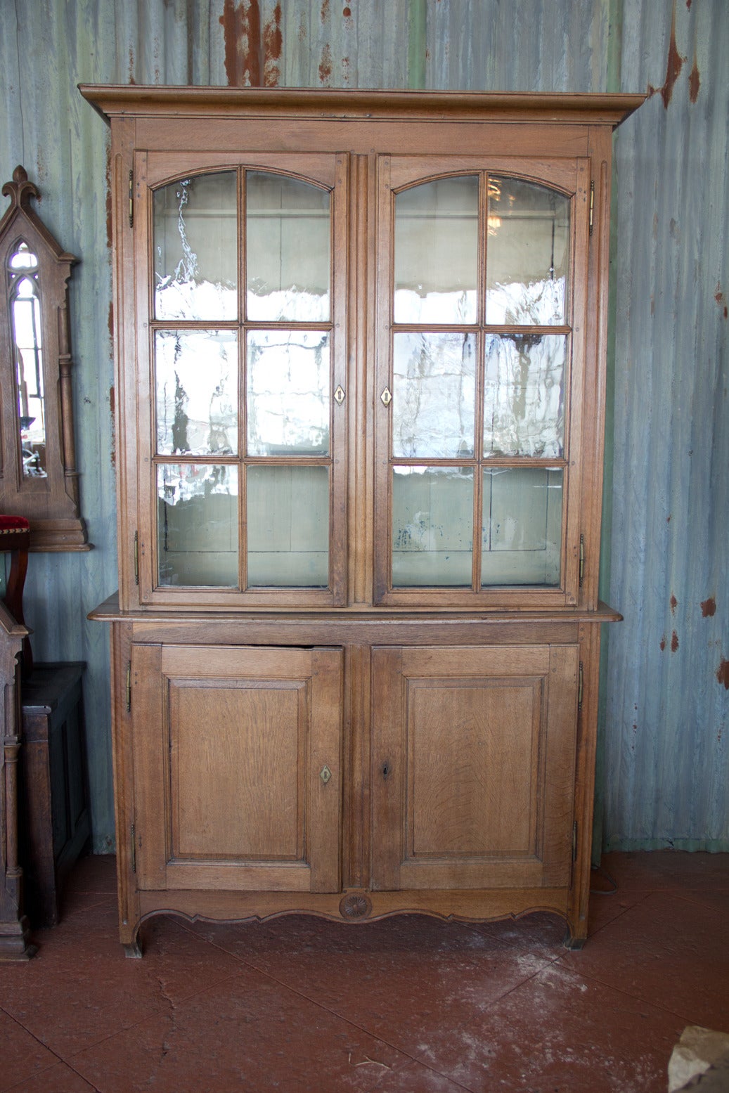 19th Century Antique French Provincial Library Vitrine