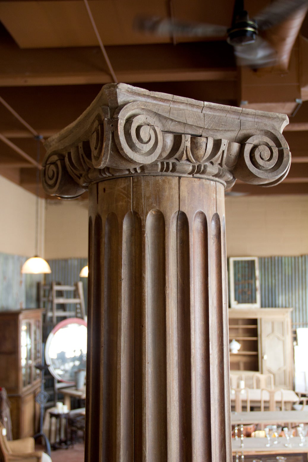 Carved 18th Century Ionic Column