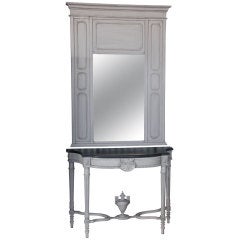 Antique Louise XVI Style Console and Mirror