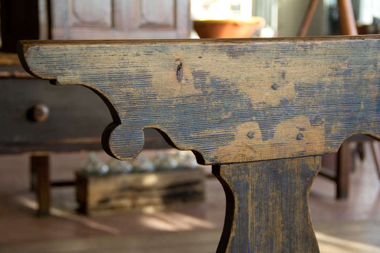 Wood 19th Century Painted Bench