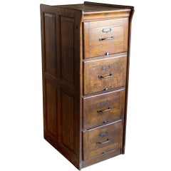 Vintage British Kenrick & Jefferson Oak Filing Cabinet