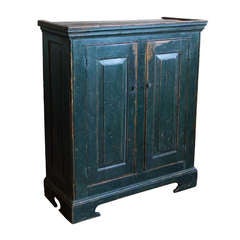 19th Century Québec Painted Cupboard