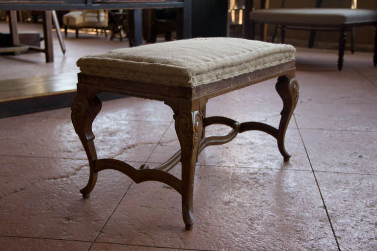 Wood 19th Century French Louis XV Style Stool
