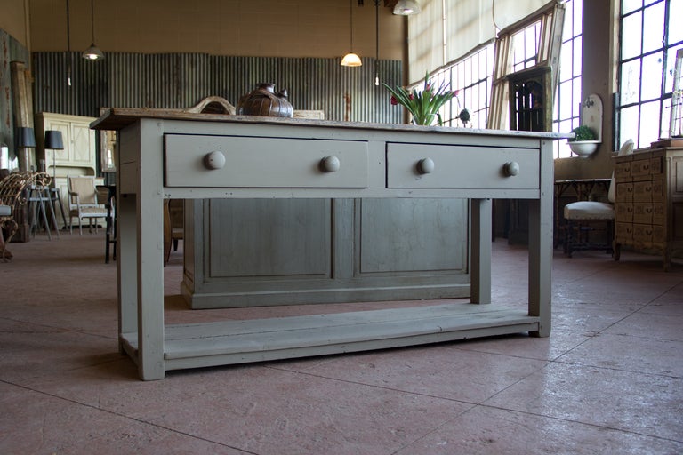 Victorian Antique Irish Pine Serving Table