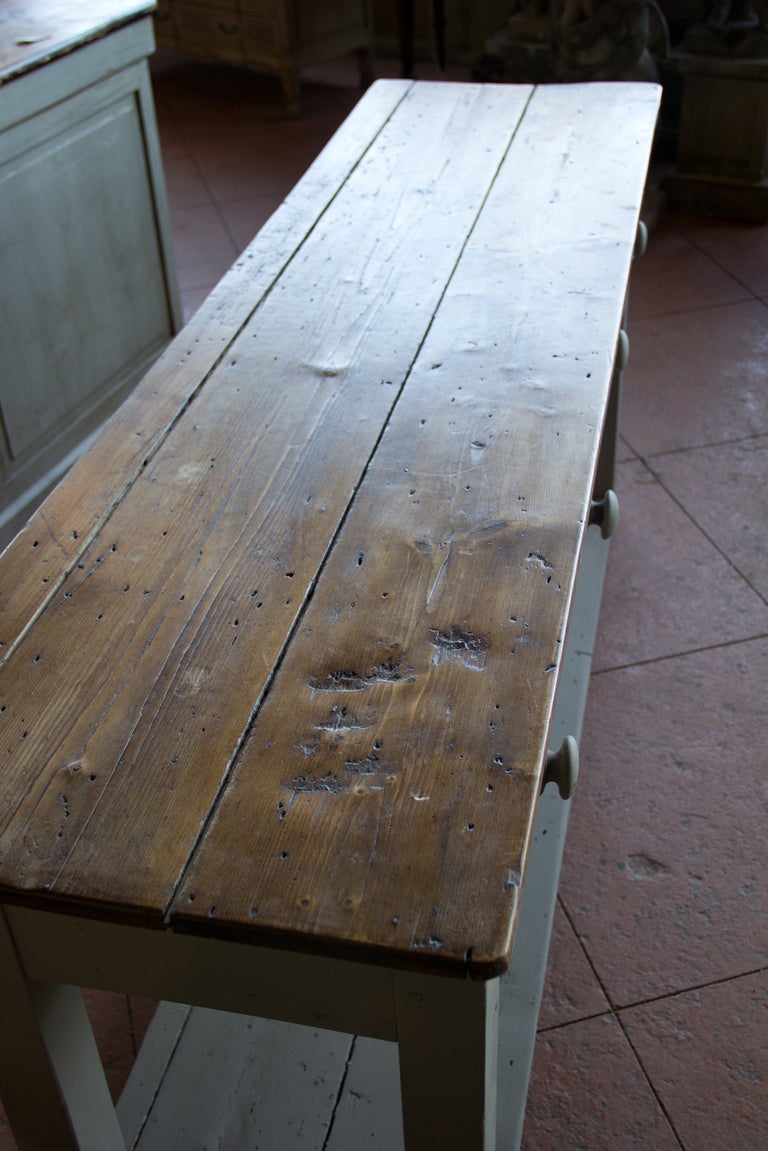 19th Century Antique Irish Pine Serving Table