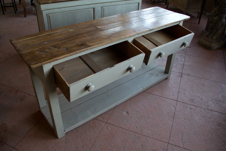 Antique Irish Pine Serving Table 2