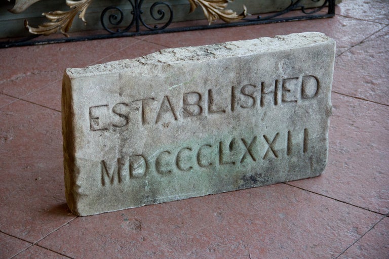 19th Century Carved Stone Tablet