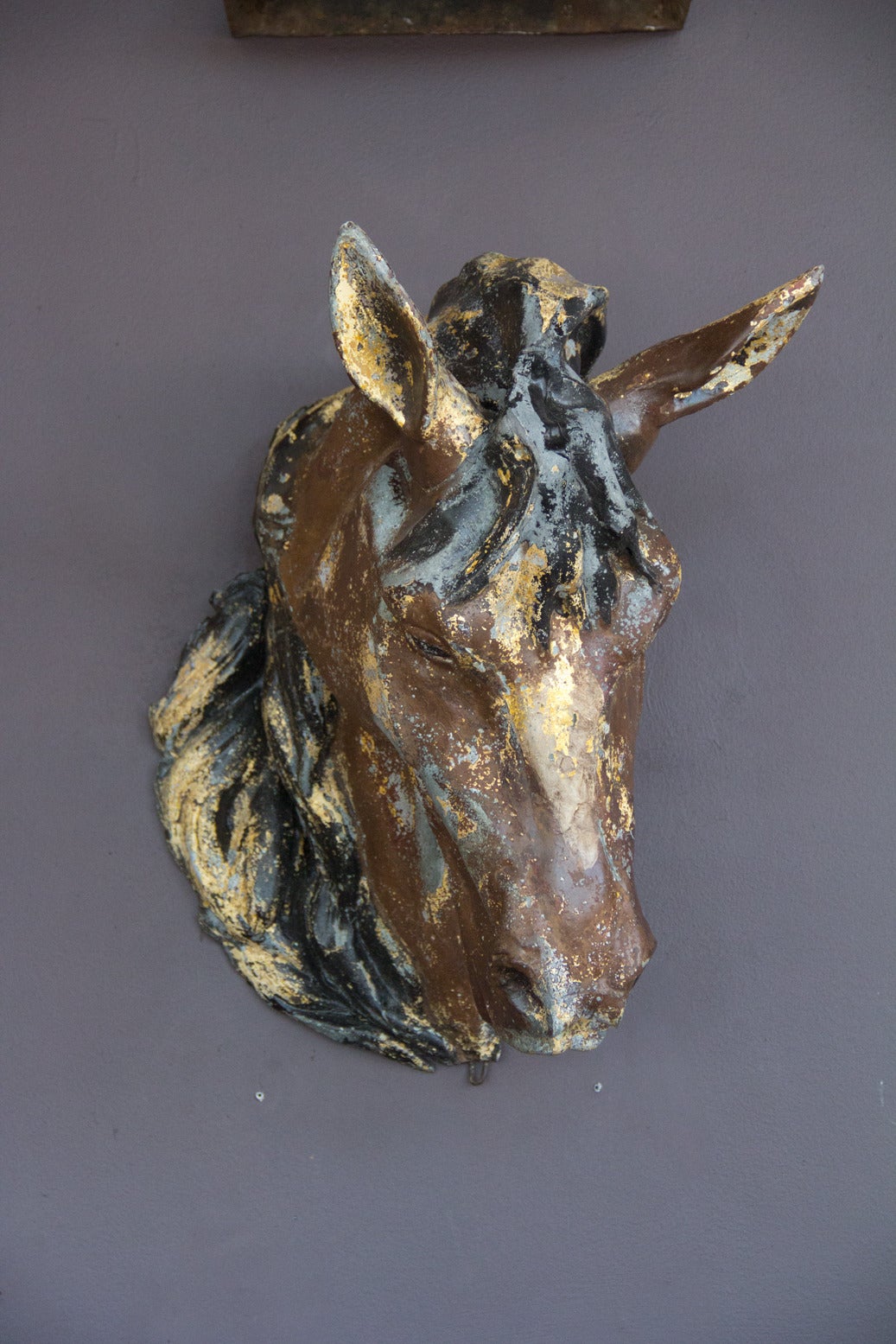 Art Nouveau Antique French Zinc Horse Head