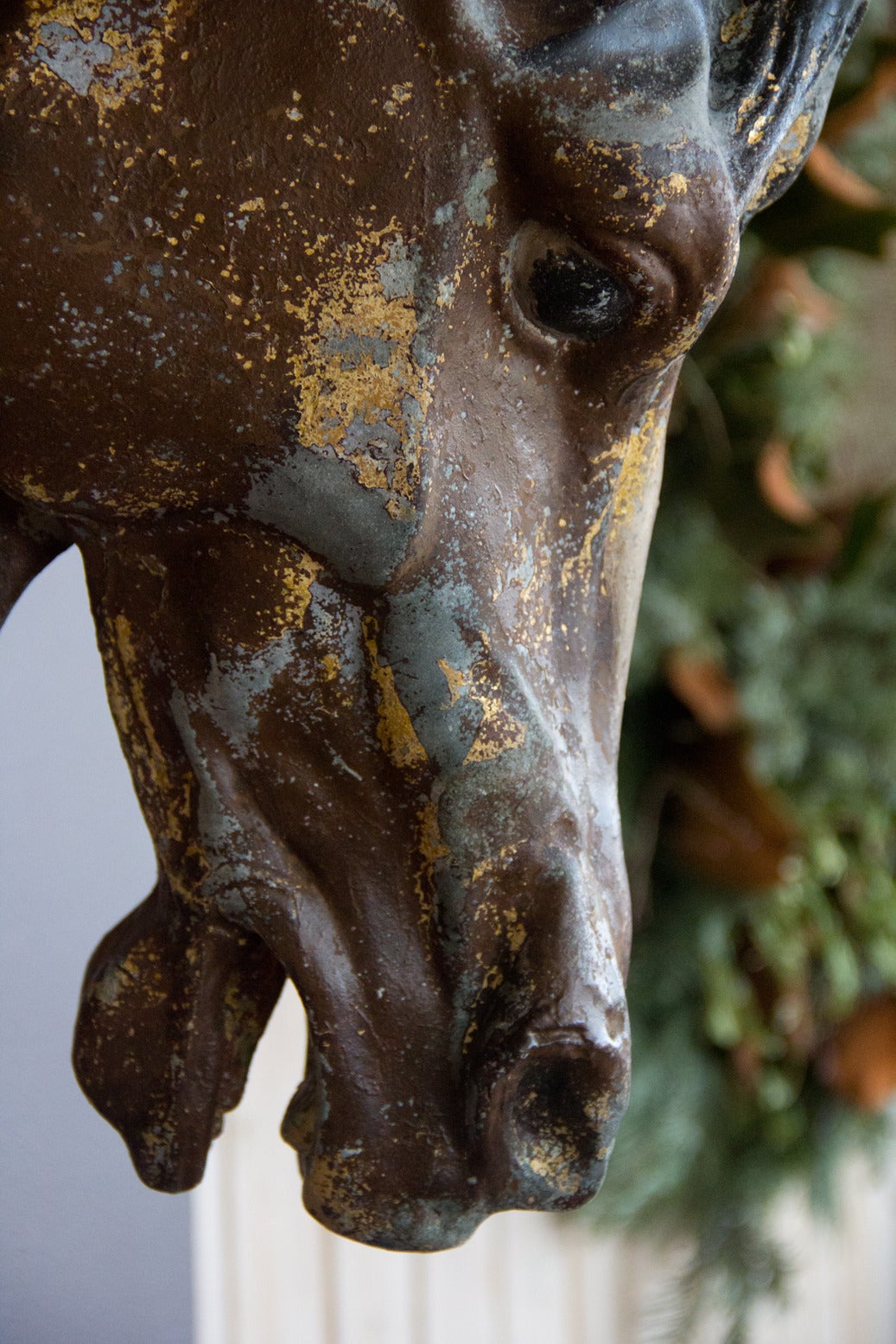 Antique French Zinc Horse Head 1