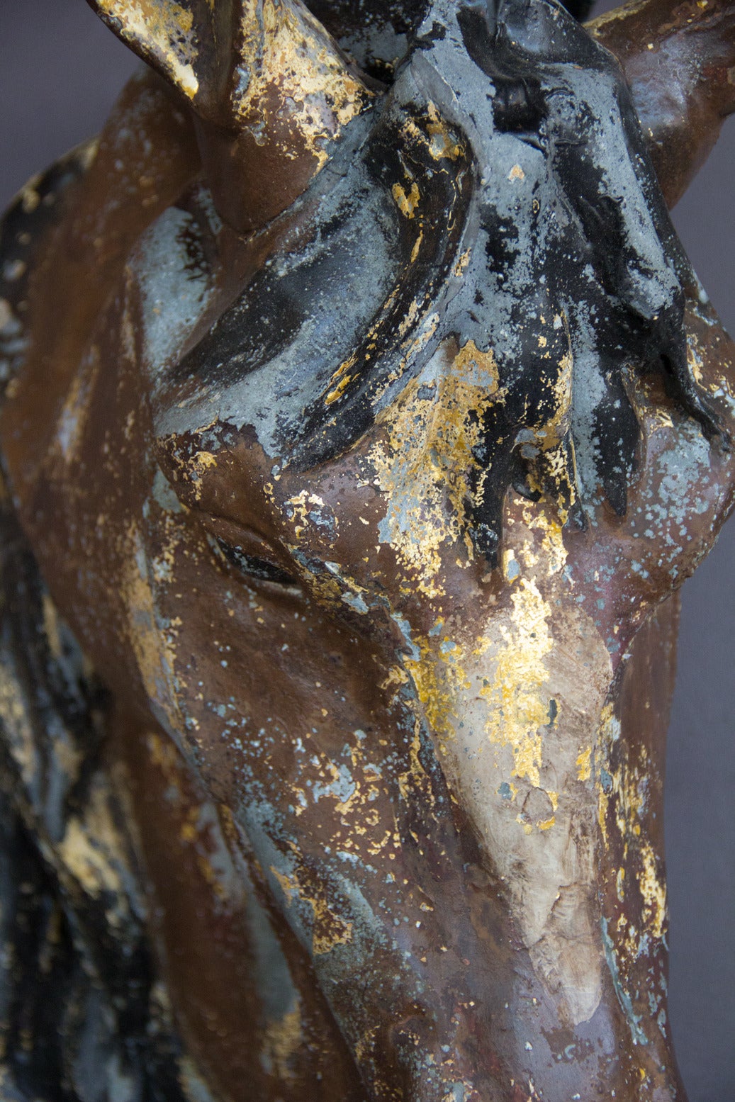 Antique French Zinc Horse Head 3