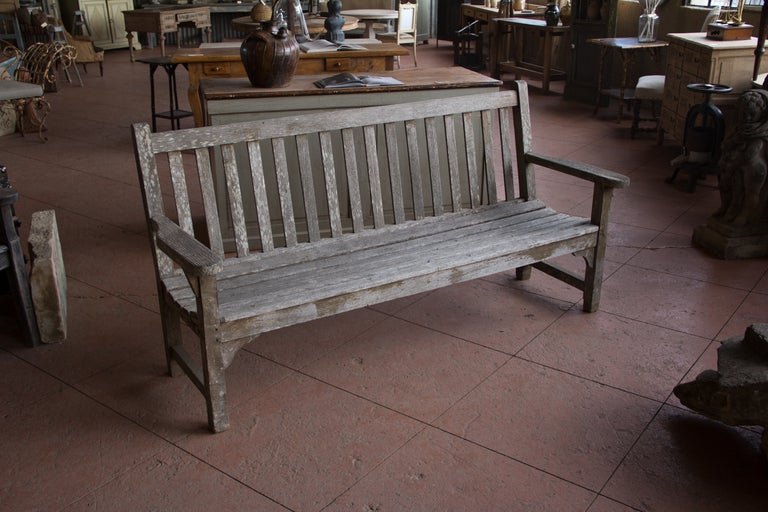 British Vintage English Wooden Bench