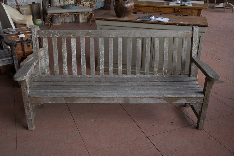 20th Century Vintage English Wooden Bench