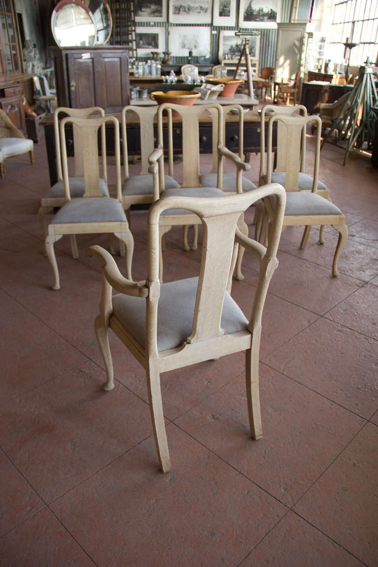 Set of 8 1920s Queen Anne Style Chairs In Good Condition In Calgary, Alberta