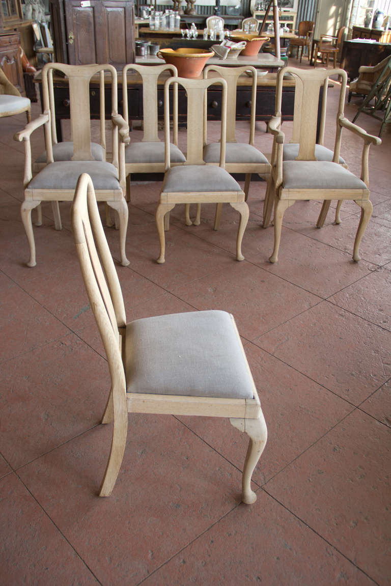 Set of 8 1920s Queen Anne Style Chairs 1