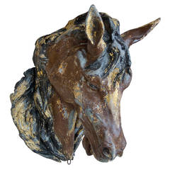Antique French Zinc Horse Head