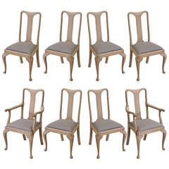 Set of 8 1920s Queen Anne Style Chairs