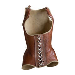 Seltene Vintage Französisch Leder Korsett