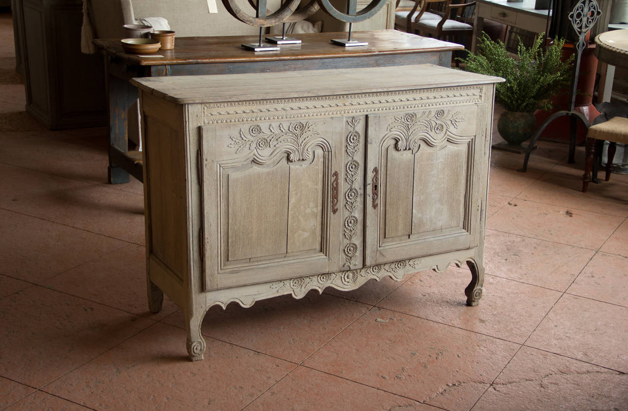 Antique French Bleached Oak Cabinet