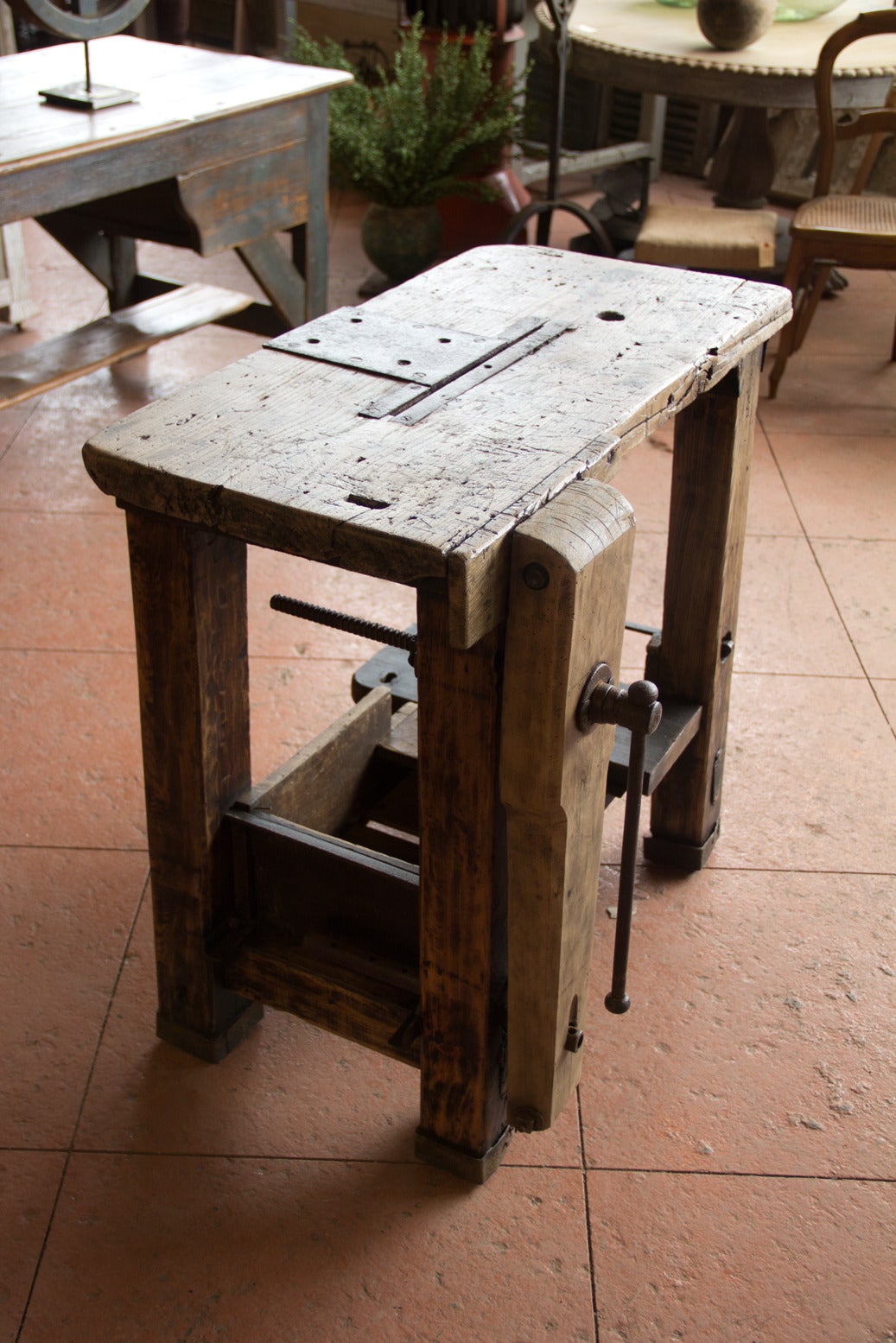 19th Century Small Antique French Work Bench