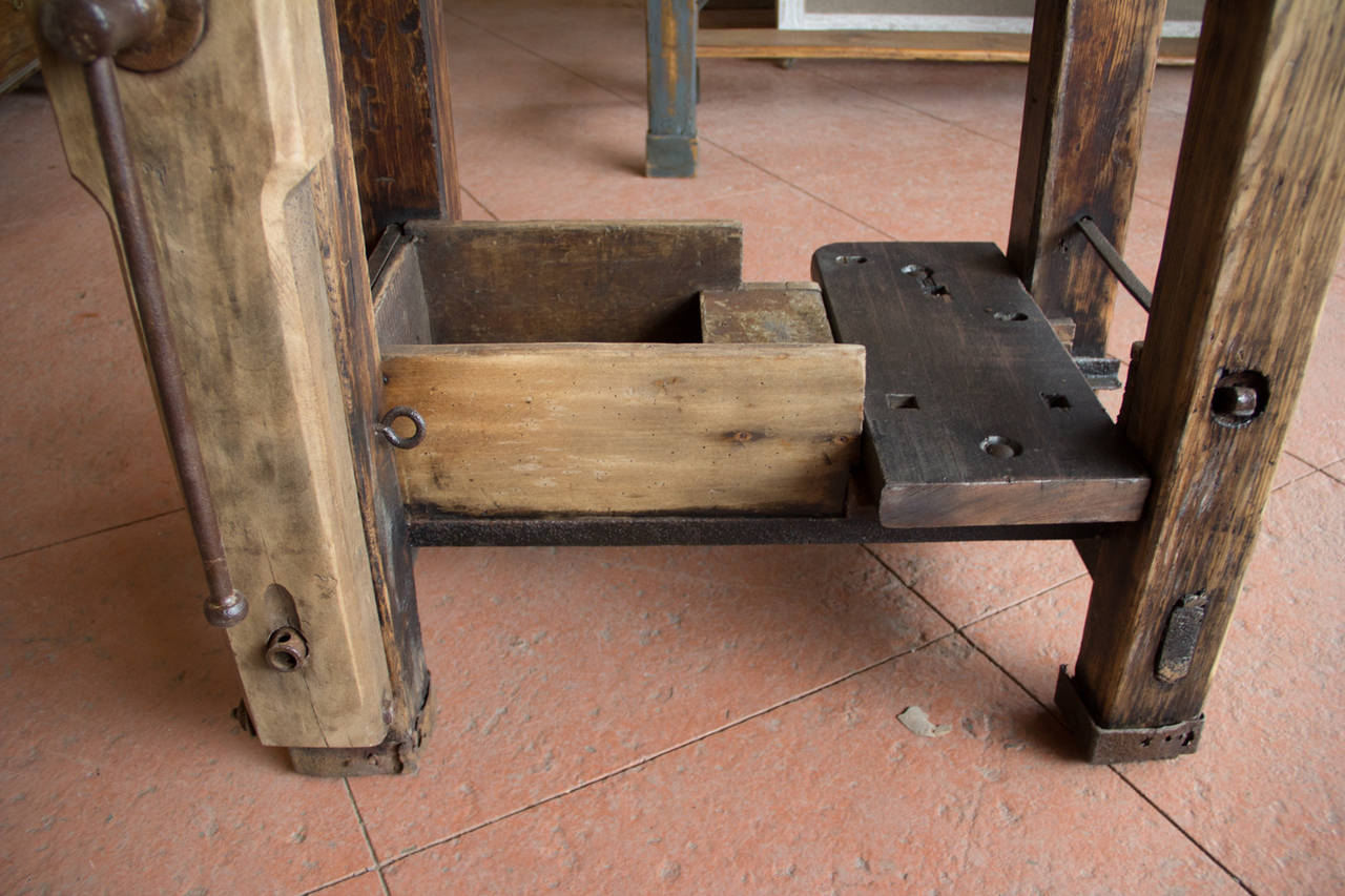 Small Antique French Work Bench 1