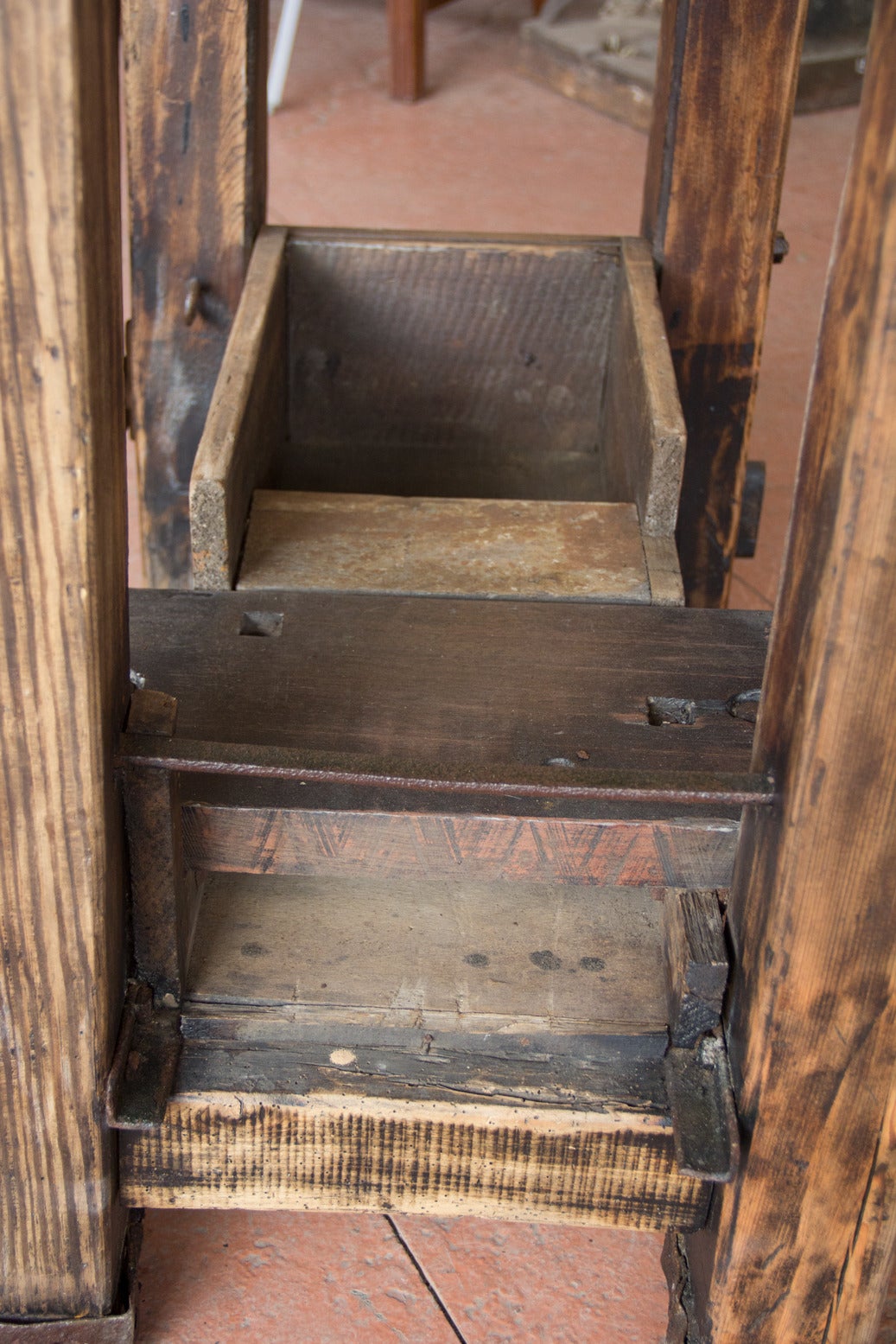 Small Antique French Work Bench 3