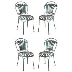 Set of 4 Antique French Garden Chairs