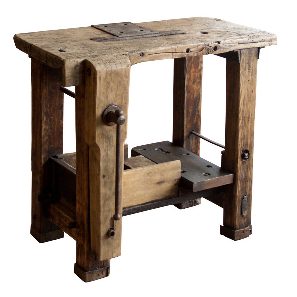 Small Antique French Work Bench