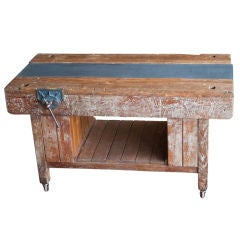 Vintage Industrial Woodworker's Bench
