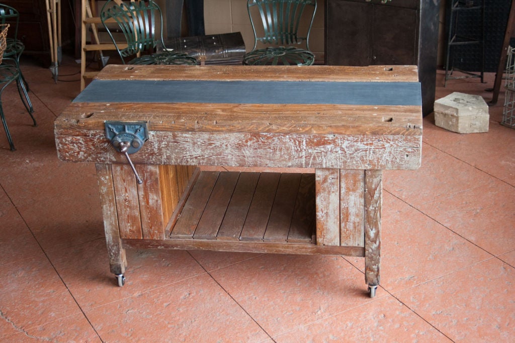Vintage Industrial Woodworker's Bench