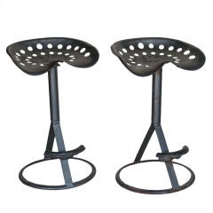 Pair Vintage Tractor Bar Stools