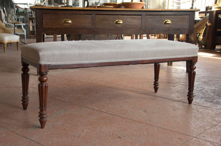 French Upholstered Bench In Good Condition In Calgary, Alberta