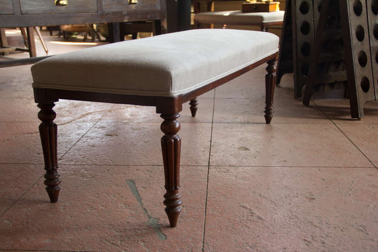 Wood French Upholstered Bench