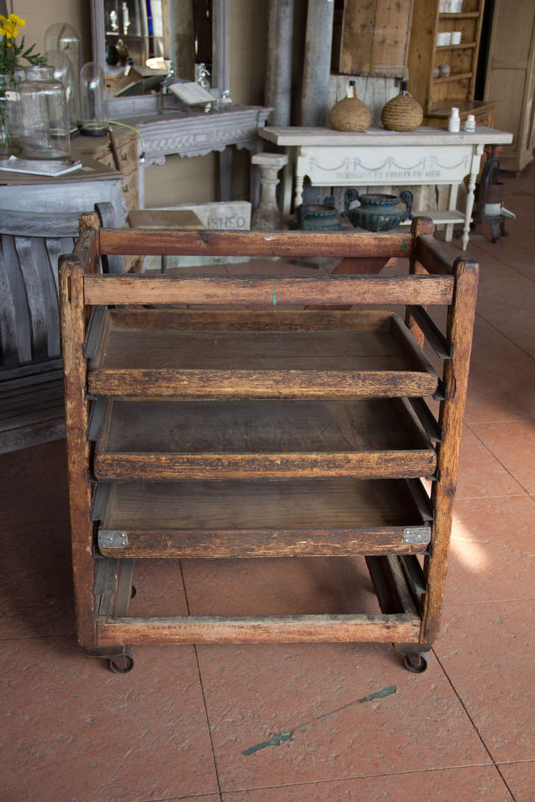 antique wood bakers rack