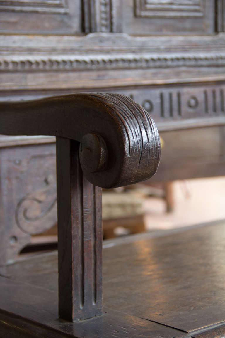 Antique Jacobean Style English Oak Box Settle 2