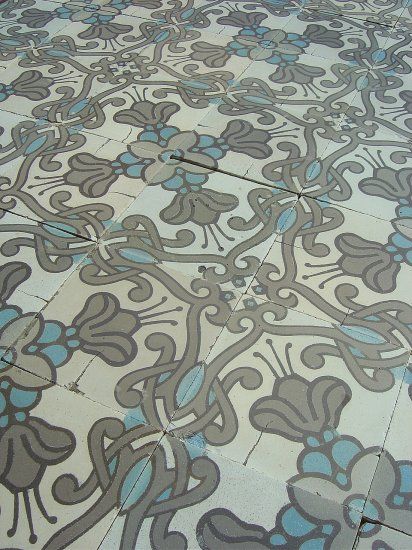 Belgian Art Nouveau Maufroid Freres et Soeur Ceramic Encaustic Floor